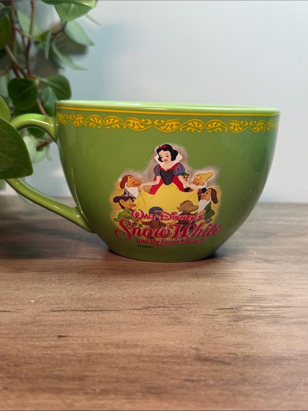 Disney Store Snow White Seven Dwarfs Green Soup Mug